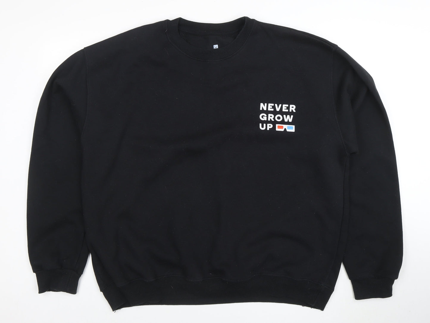 Little White Lies Men's Black 2XL Crew Neck Pullover Sweatshirt