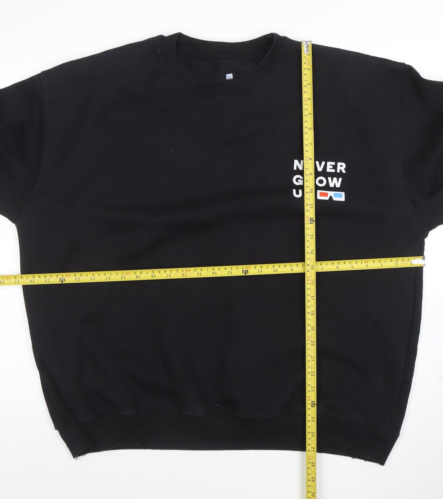 Little White Lies Men's Black 2XL Crew Neck Pullover Sweatshirt