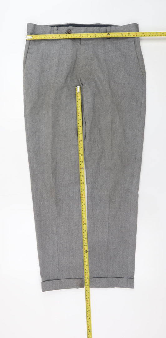 Next Men’s Grey Regular Fit Formal Trousers 32W 31L