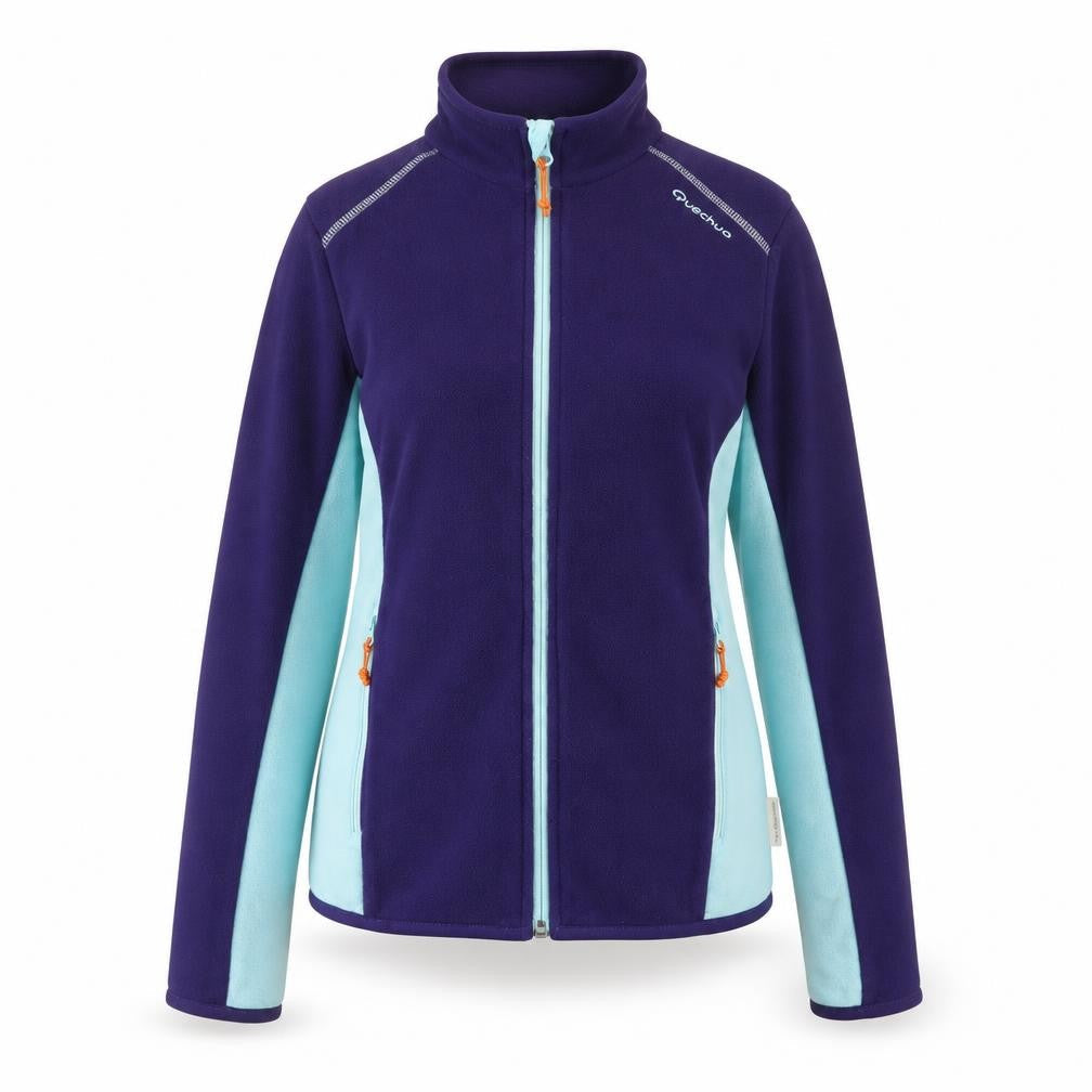 Quechua Teens Purple Blue Fleece Full Zip Jacket Size 14