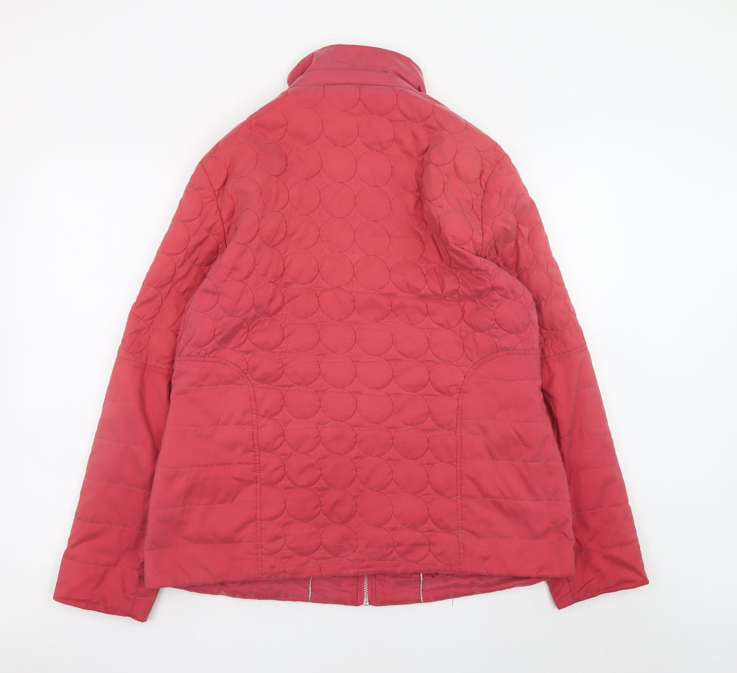 Four Seasons Women's Red Quilted Jacket L Lightweight Mid-Length