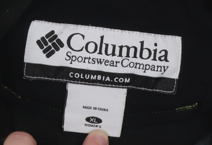 Columbia Unisex Green Softshell Hooded Jacket XL Water Resistant