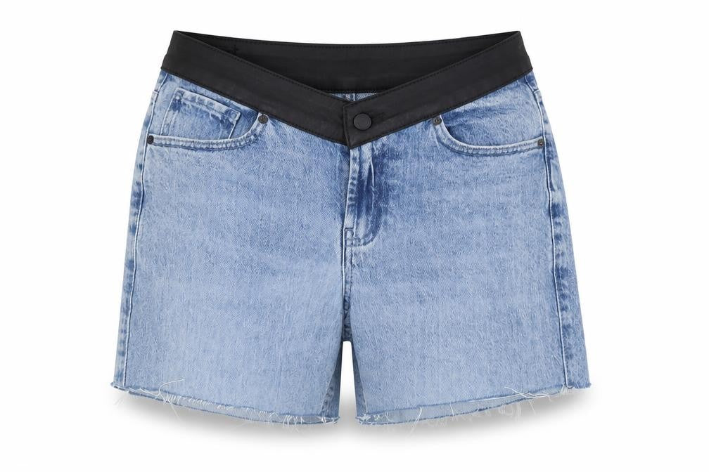 Social Mens Tourist Blue Denim Frayed Shorts Regular Fit Size W28