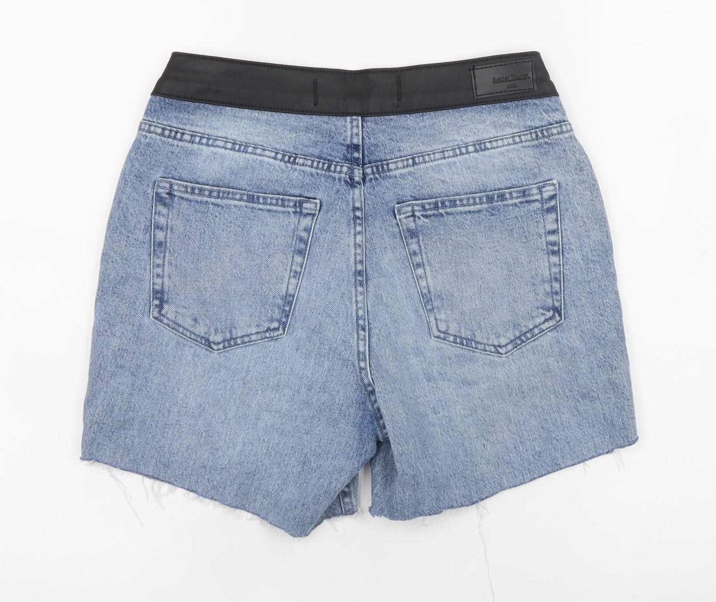 Social Tourist Unisex Blue Denim Frayed Shorts Size W28 Regular Fit