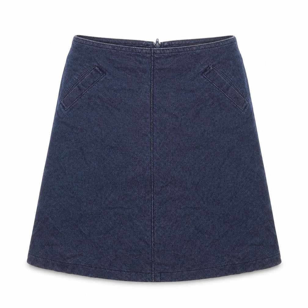 Rock Womens V Blue A-Line Cotton Denim Skirt XS