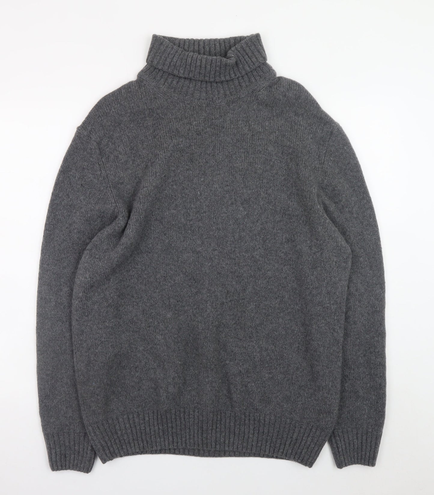 Zara Women Grey Wool Roll Neck Long Sleeve Jumper Size 16