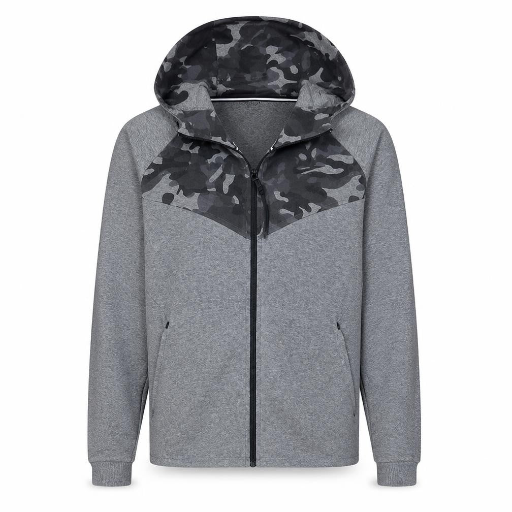 Nike Men's Grey Camo Full Zip Hoodie Size M