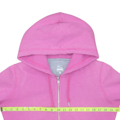 Nike Womens Pink Full Zip Hoodie Medium Cotton Blend Sweatshirt