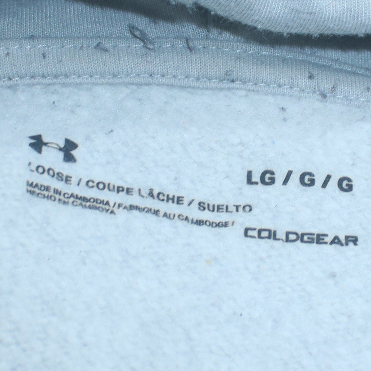 Under Armour Mens Grey Hoodie Large ColdGear Loose Fit Pullover