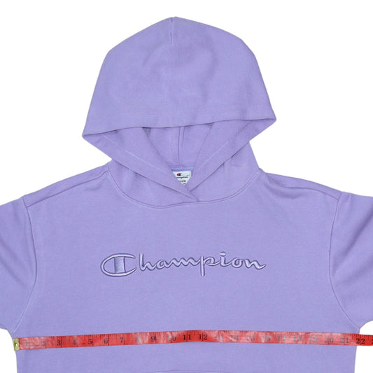 Champion Womens Purple Pullover Hoodie Medium Cotton Blend