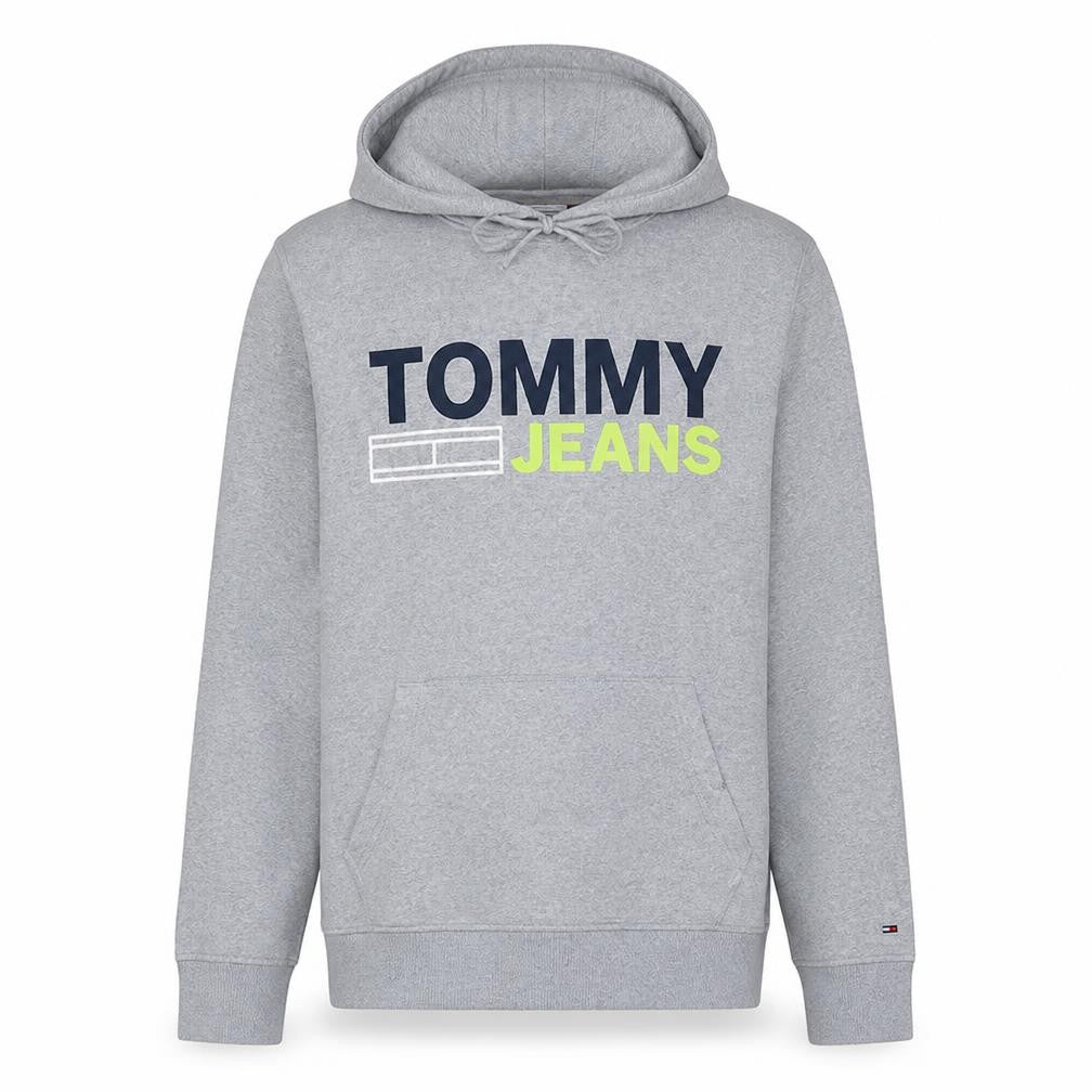 Tommy Jeans Men's Grey Logo Pullover Hoodie Size L Regular Fit