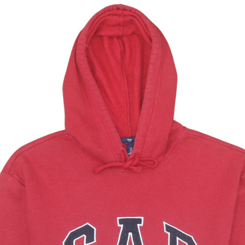 GAP Mens Red Pullover Hoodie L Hooded Fleece Sweatshirt