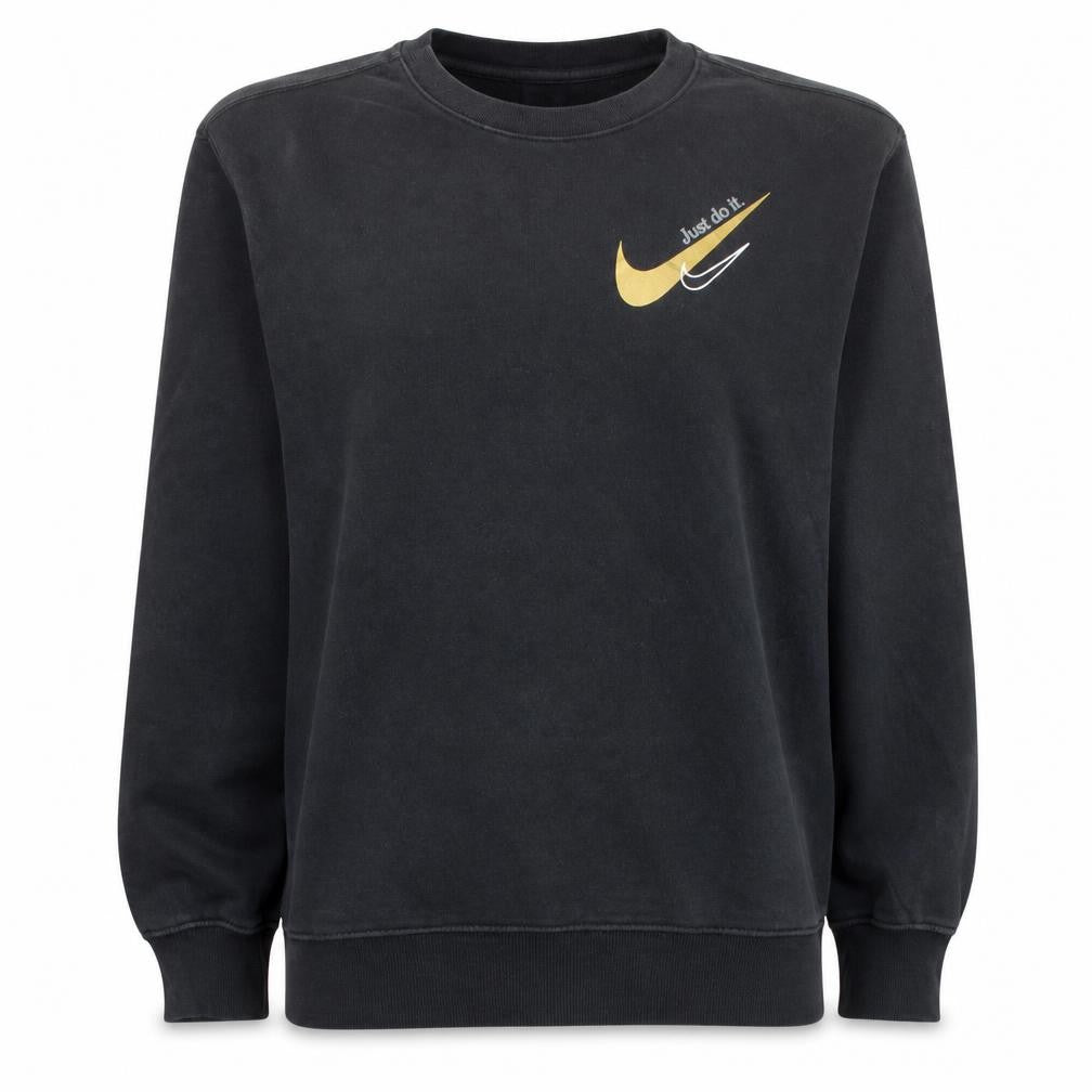 Nike Womens Black XL Pullover Sweatshirt Gold Logo Just Do It