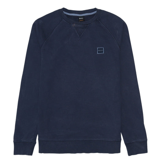 Hugo Boss Men's Blue Crew Neck Long Sleeve Cotton Sweatshirt S