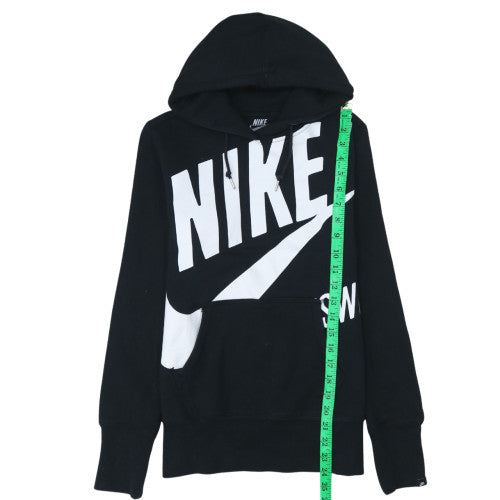 Nike Womens Black Pullover Hoodie Medium Standard Fit Cotton Sweatshirt