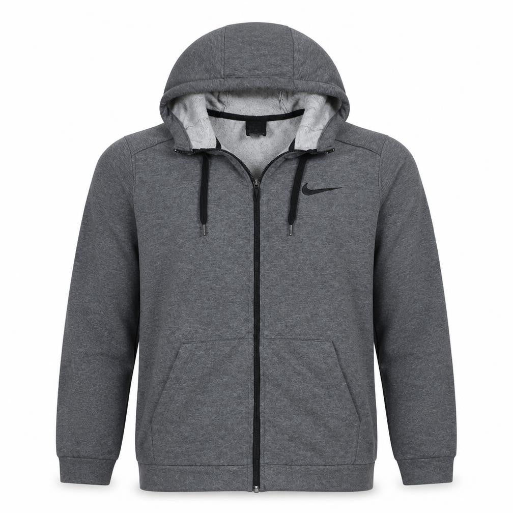 Nike Men's Grey Dri-FIT Full Zip Hoodie Size L Sportswear