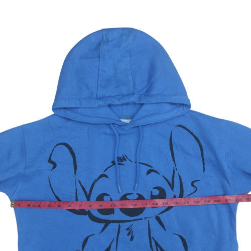 Disney Women Blue Stitch Hoodie Pullover Size 10 Cotton Blend