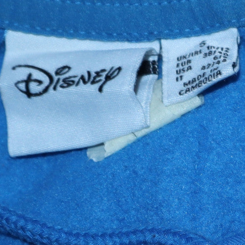 Disney Women Blue Stitch Hoodie Pullover Size 10 Cotton Blend