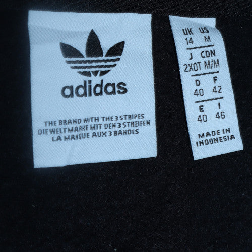 Adidas Womens Black 1/4 Zip Sweatshirt Size 14 Gold Stripe Logo Fleece