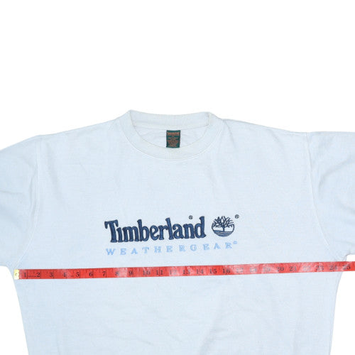 Timberland Mens White Crew Neck Embroidered Sweatshirt M