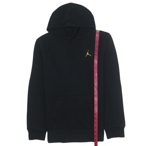 Jordan Boys Black Pullover Hoodie Sweatshirt Size 12 Years Yellow Logo