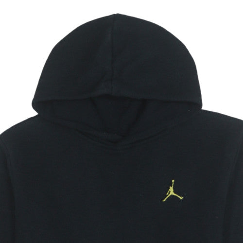 Jordan Boys Black Pullover Hoodie Sweatshirt Size 12 Years Yellow Logo