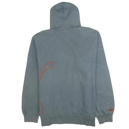 Puma Men’s Grey XL Pullover Fleece Hoodie with Logo Print