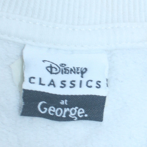 Disney Classics at George Women White Tinkerbell Pullover Sweatshirt Size 16