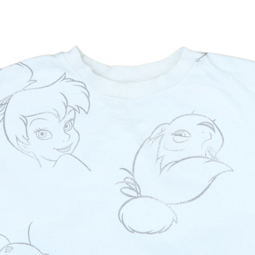 Disney Classics at George Women White Tinkerbell Pullover Sweatshirt Size 16
