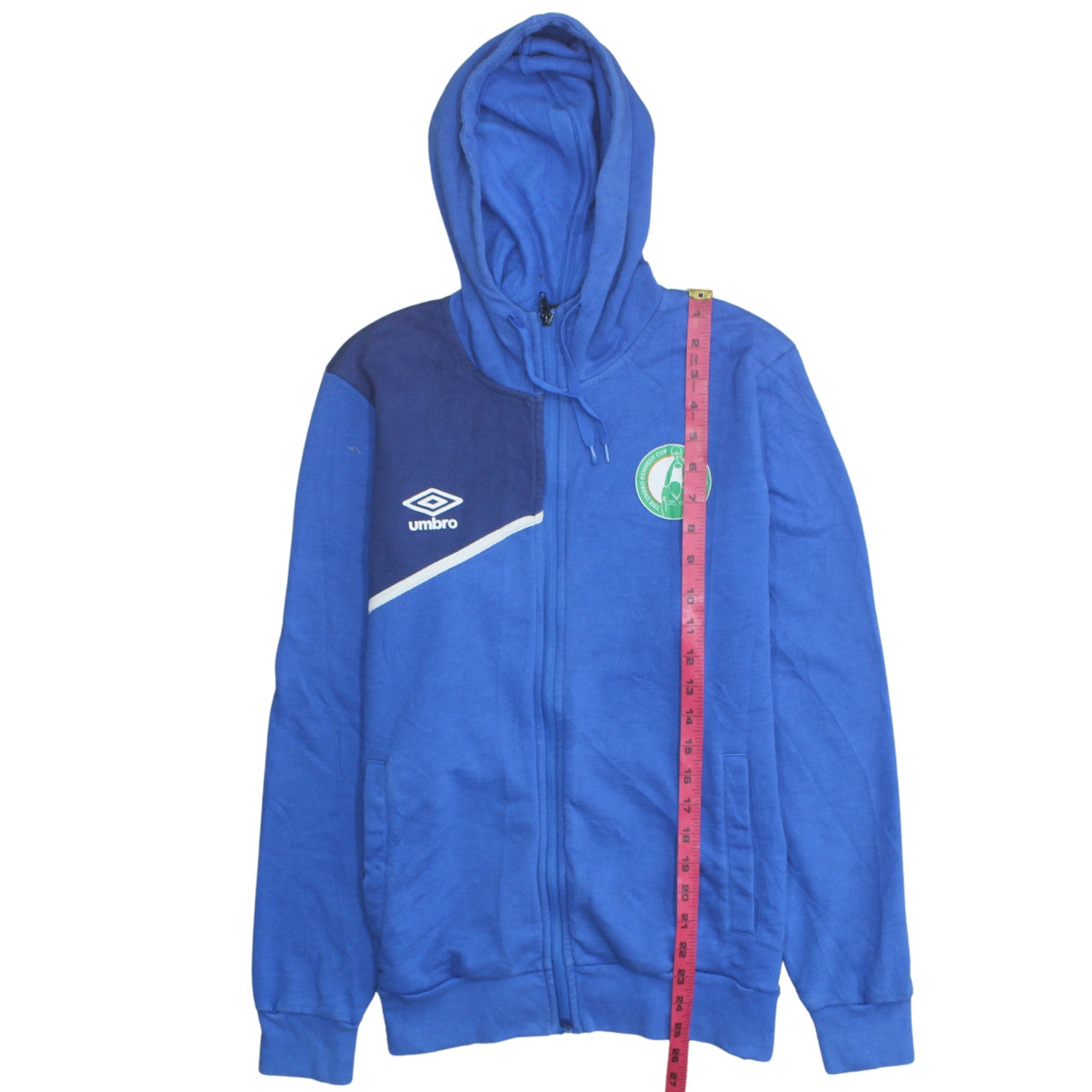 Umbro Men Blue Full Zip Hoodie Size M Sports Football Logo