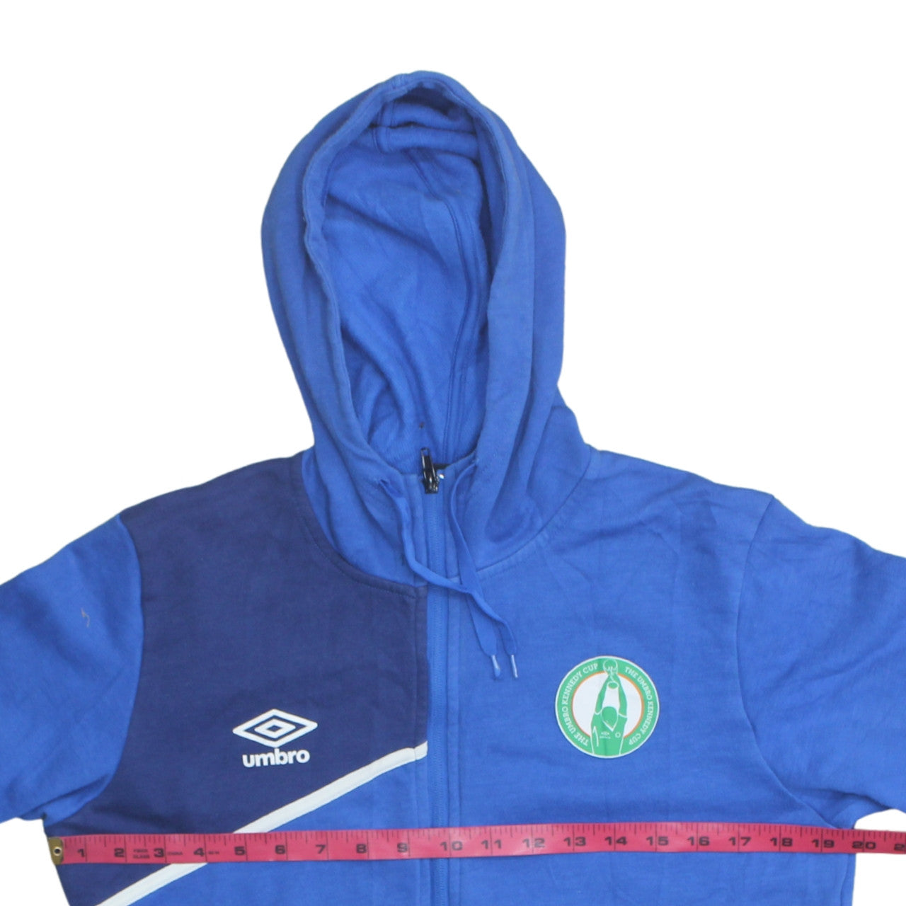 Umbro Men Blue Full Zip Hoodie Size M Sports Football Logo