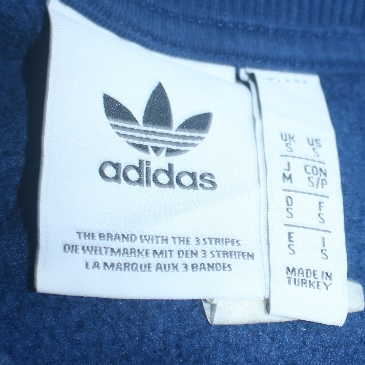 Adidas Men's Blue Small Pullover Sweatshirt Crew Neck Retro Logo