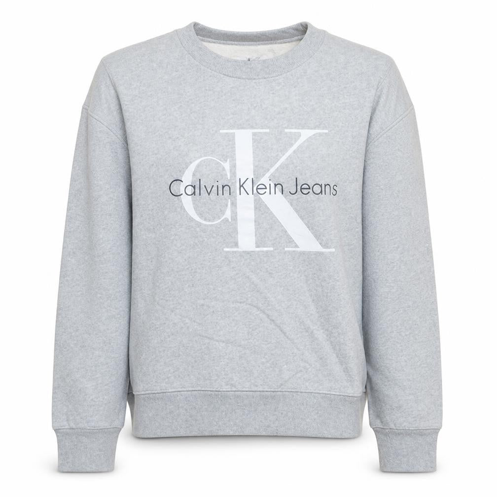 Calvin Klein Jeans Men's Grey Logo Sweatshirt M Crew Neck Pullover