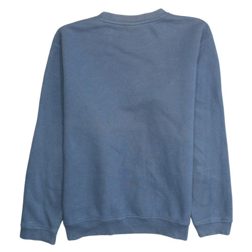 Timberland Men Blue Pullover Sweatshirt M Embroidered Logo Crew Neck
