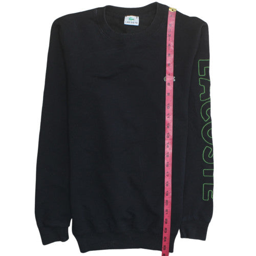 Lacoste Mens Black Crew Neck Pullover Sweatshirt M Regular Fit