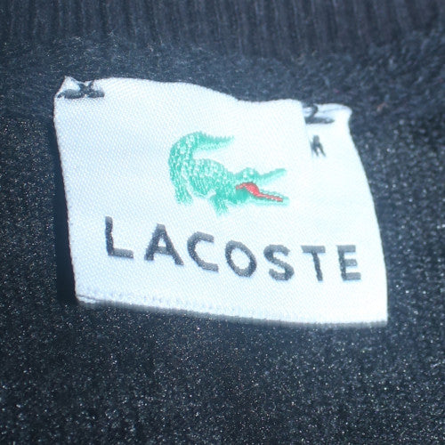 Lacoste Mens Black Crew Neck Pullover Sweatshirt M Regular Fit