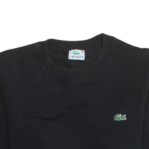 Lacoste Mens Black Crew Neck Pullover Sweatshirt M Regular Fit