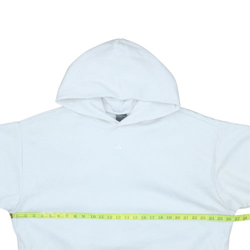 Adidas Men's White Pullover Hoodie M Basketball Fleece Sweatshirt