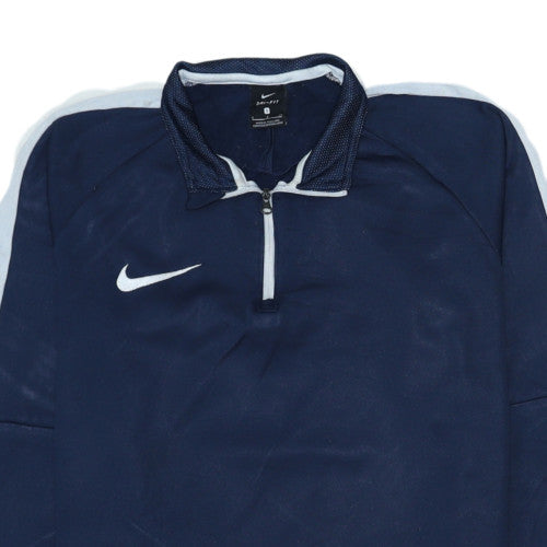Nike Men Blue Dri-Fit 1/4 Zip Athletic Sweatshirt S
