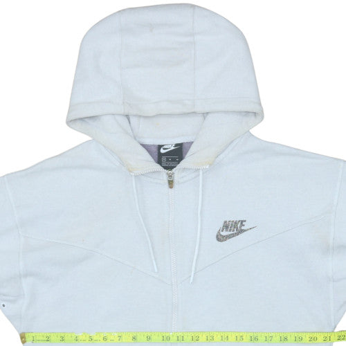 Nike Men's White Full Zip Hoodie Size M Fleece Regular Fit