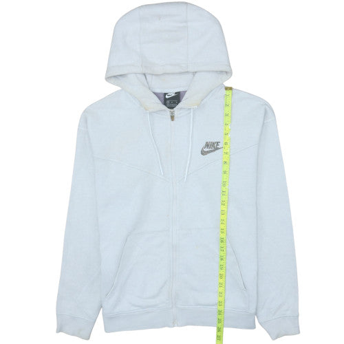 Nike Men's White Full Zip Hoodie Size M Fleece Regular Fit