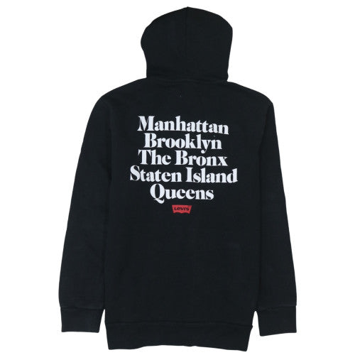Levi's Womens Black Full Zip Hoodie Small New York Graphic Sweatshirt