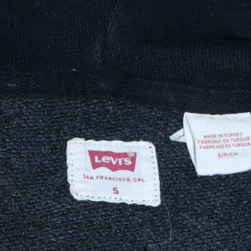 Levi's Womens Black Full Zip Hoodie Small New York Graphic Sweatshirt