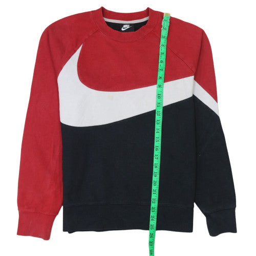 Nike Men's Red Black Colour Block Crew Neck Sweatshirt Size S