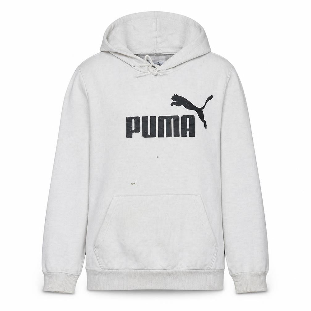 Front view of Puma Women's White Hoodie Medium Pullover Hooded Sweatshirt