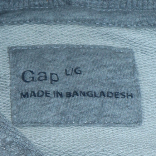 GAP Men's Grey Pullover Hoodie London Logo Size L Cotton Sweatshirt