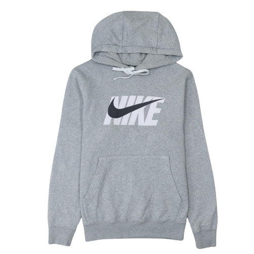 Nike Men's Grey Pullover Hoodie Small Cotton Logo Casual Sweatshirt