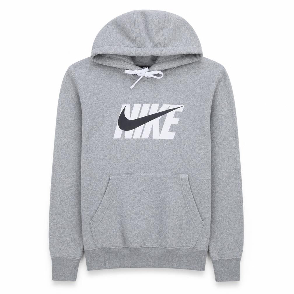 Nike Men's Grey Pullover Hoodie Small Cotton Logo Casual Sweatshirt