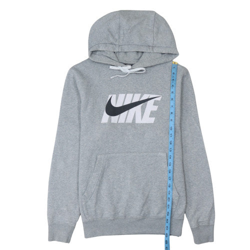 Nike Men's Grey Pullover Hoodie Small Cotton Logo Casual Sweatshirt