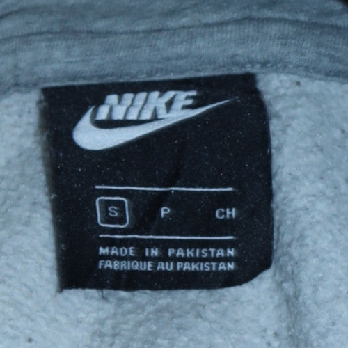 Nike Men's Grey Pullover Hoodie Small Cotton Logo Casual Sweatshirt